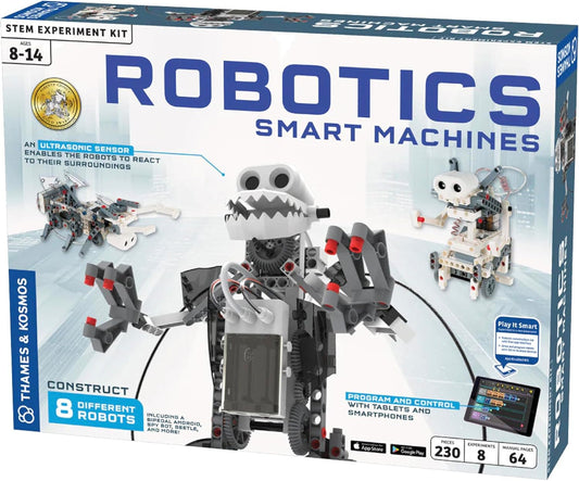 | Robotics Smart Machines | Robotics for Kids 8 and up | STEM Kit Builds 8 Robots | Full Color Manual to Help with Assembly | Requires Tablet or Smartphone | Parents' Choice Gold Award