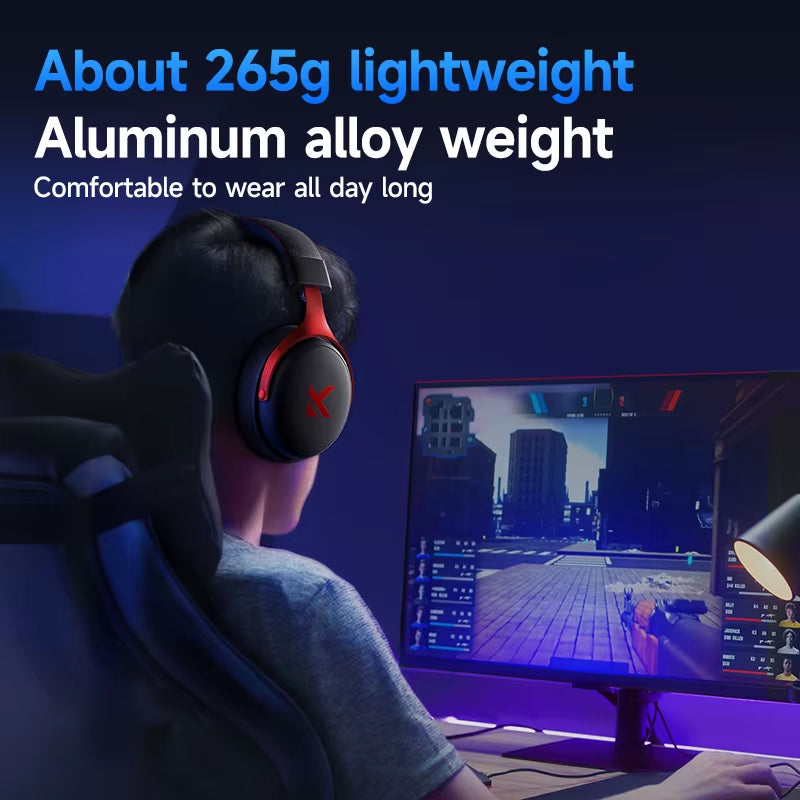 MCHOSE V9 Pro Gaming Headset, Over-Ear Quad-Mode Wireless Bluetooth Headphones for PC with Microphone (Delta Style)