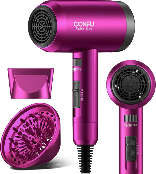 Hair Dryer,  Hair Dryers for Women, 21000PRM Professional Hairdryer, Portable Lightweight Fast Drying Negative Ionic Blow Dryer, Hair Dryers with Diffuser for Home Travel