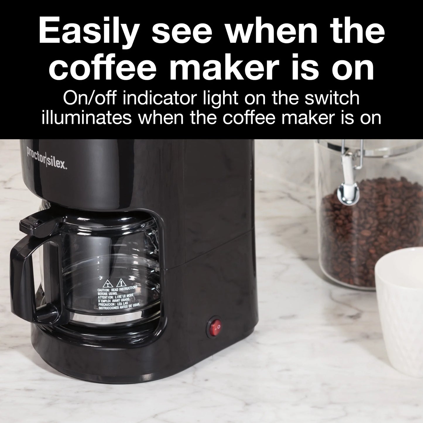 10-Cup Drip Coffee Maker Machine with Glass Coffee Pot, Black