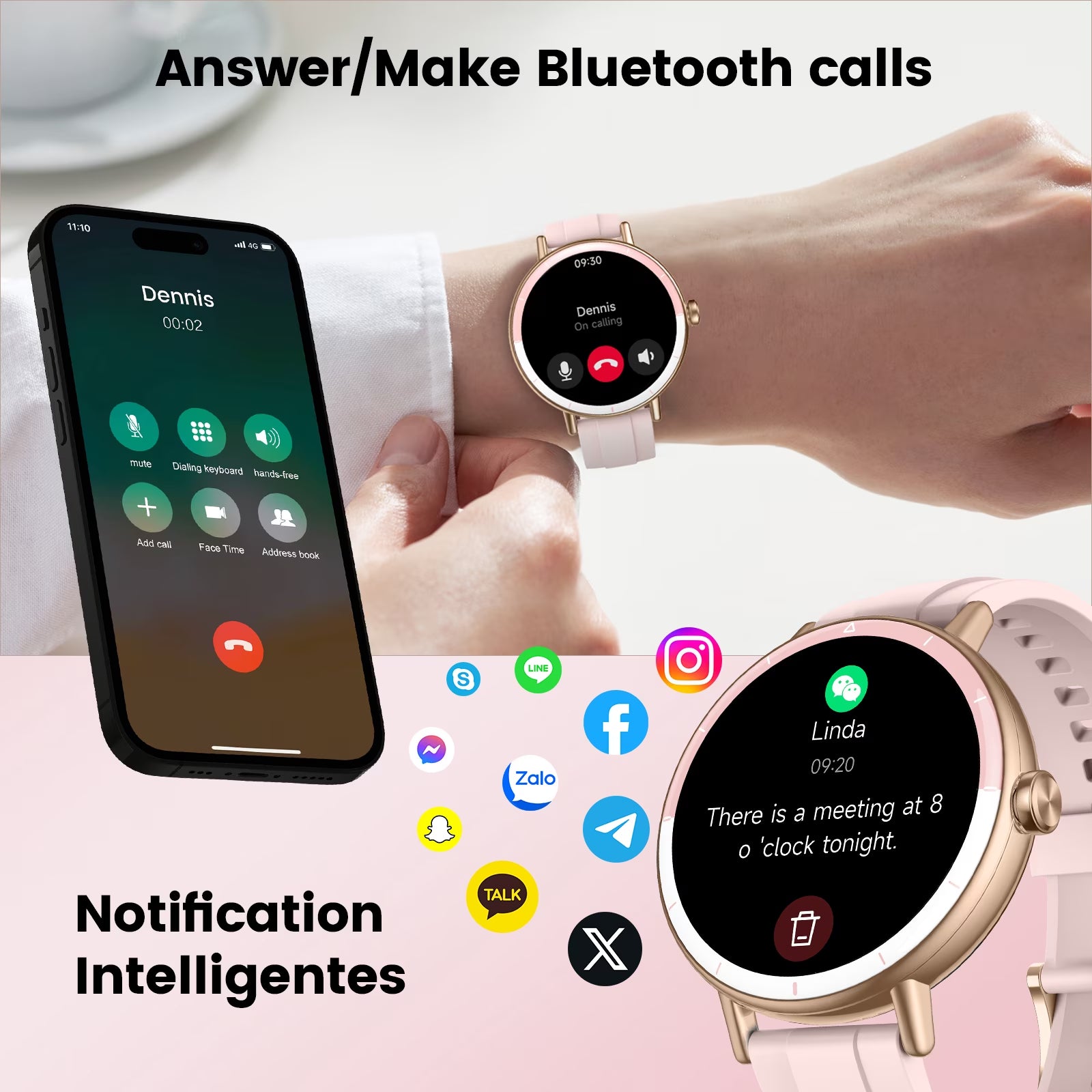 Smart Watches for Women, 1.27" HD Touchscreen Fitness Tracker with Bluetooth Calls, 100+ Sport Modes Ladies Smart Watch, IP68 Waterproof Smartwatch Compatible Ios/Android