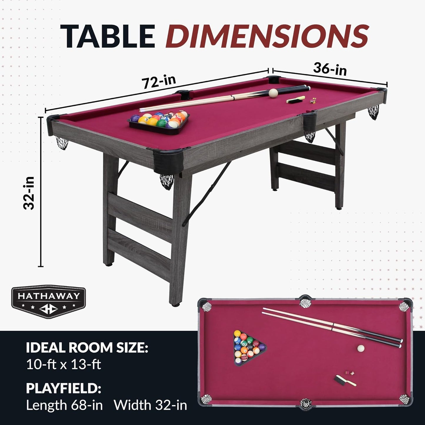 6' Pendleton Portable Pool Table