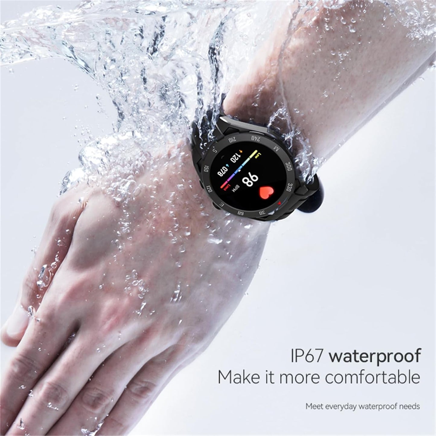 F33 Smart Watch with Earbuds 3 in 1 MP3 Bluetooth Headset 1.43 Inch Smartwatch Built-In Wireless Earbuds Speaker round Fitness Tracker Body Health Monitor 4GB Memory Local Music Player (Light Blue)