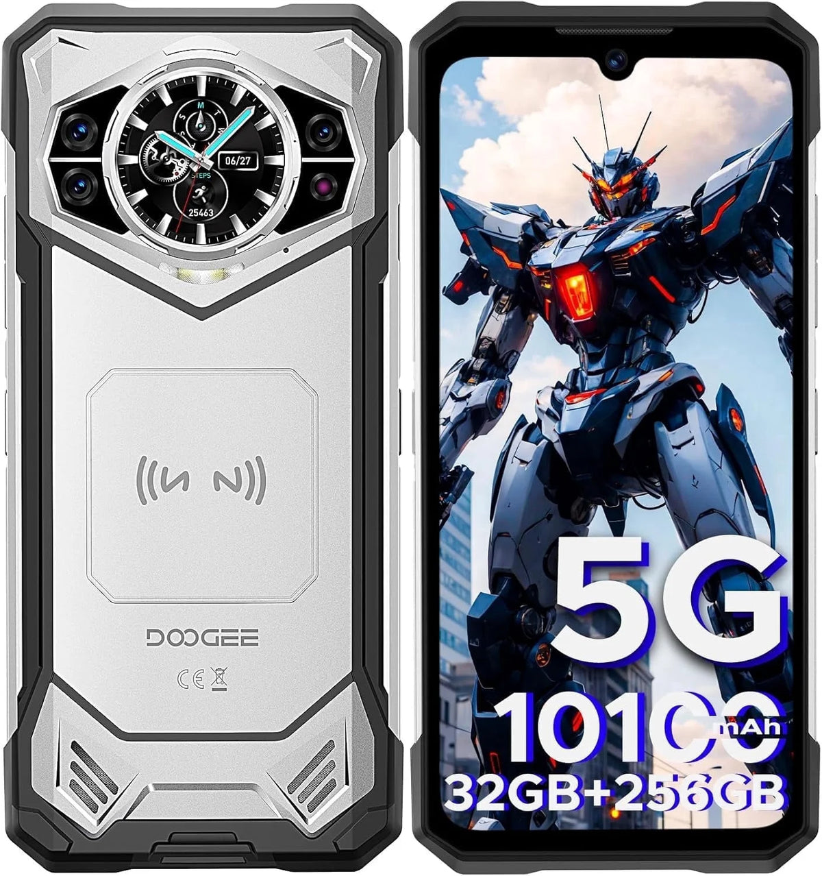 S200 Rugged Phone 5G Unlocked, Android Cell Phone with 1.32" Rear Screen, 32GB RAM+256GB, 10100Mah Battery, 100MP & 20MP Night Vision Camera, ATT, Verizon