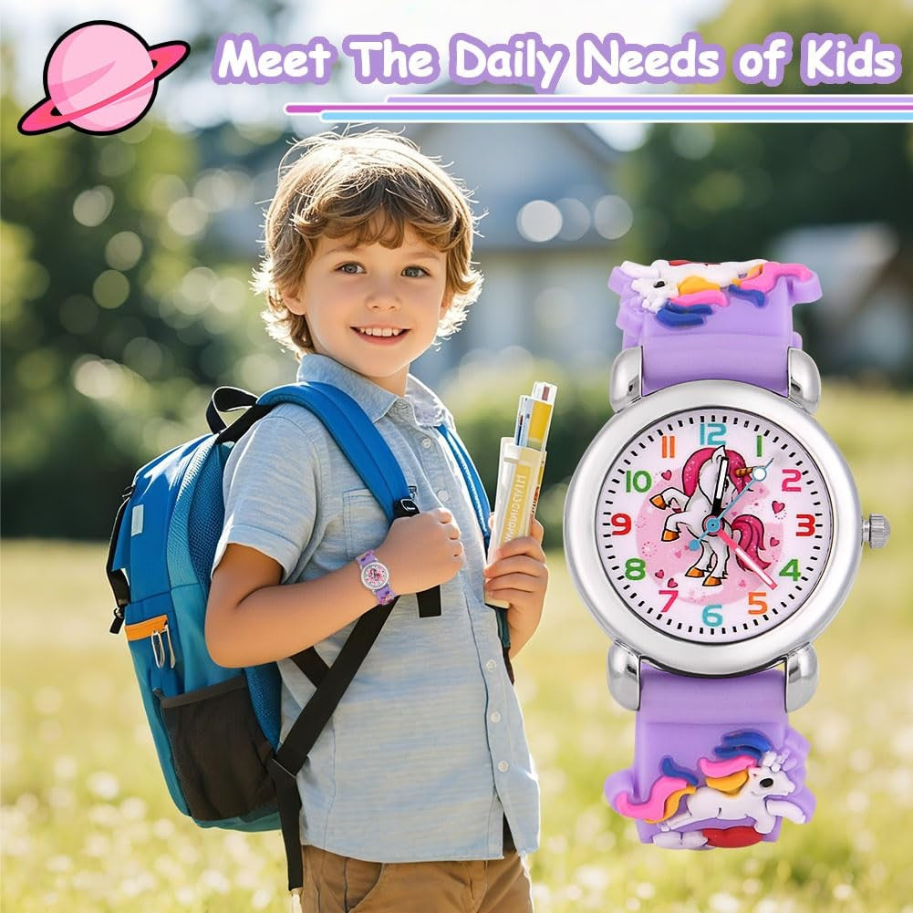 Kids Watch, 3D Cartoon Toddler Watches, Analog Quartz Watches for Girls Boys