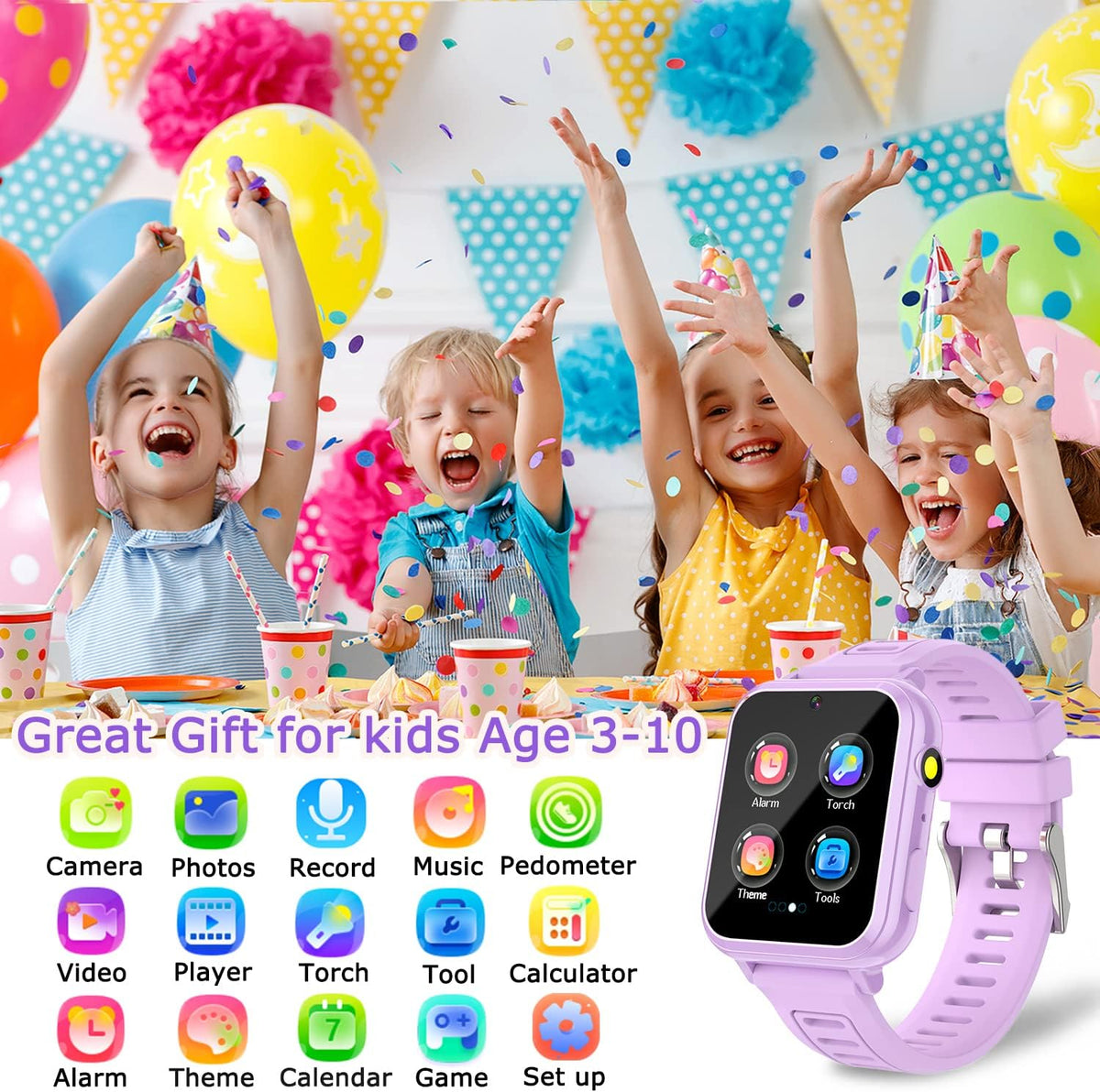 Kids Smart Watches Girls Gift Age 3-12 with 39 Puzzle Games