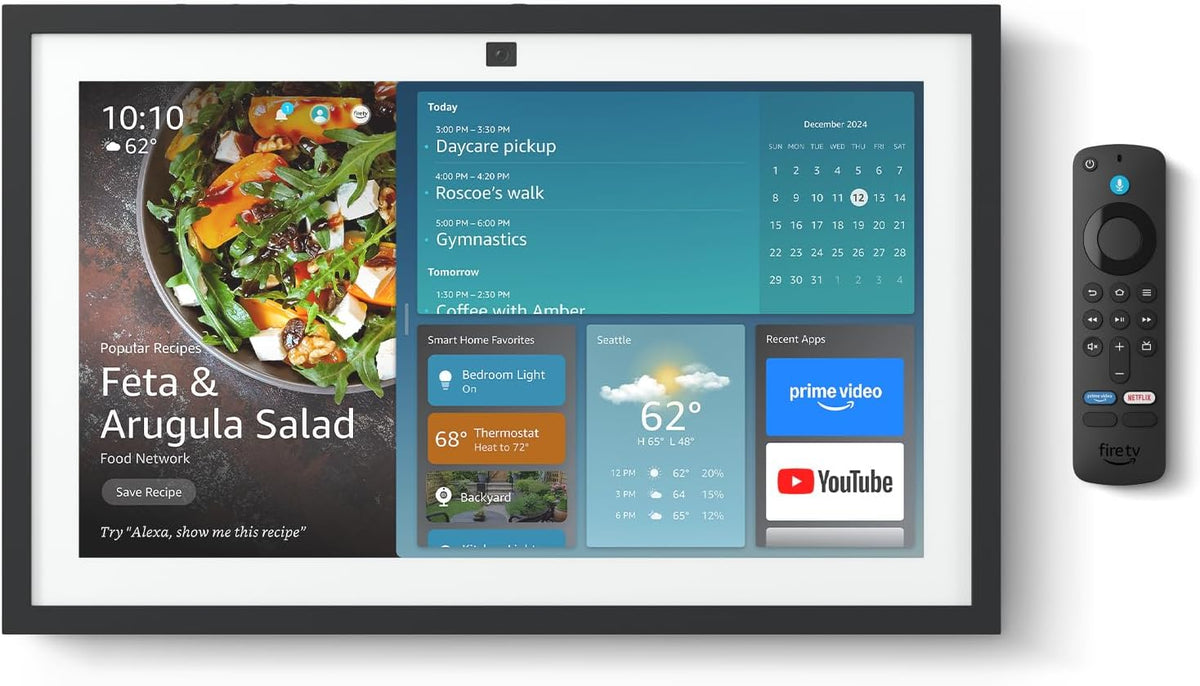 Echo Show 15 Bundle: Includes All-New Echo Show 15 & Made for  Frame | Light Brown
