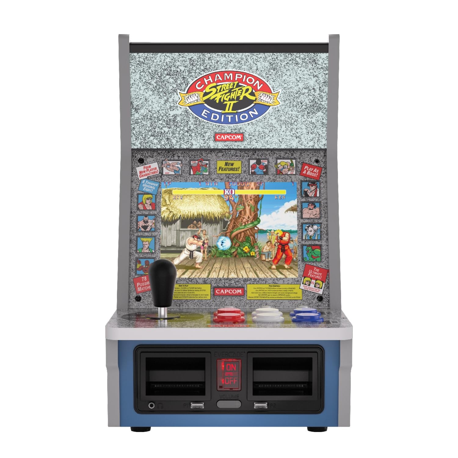 Evercade Alpha Street Fighter Bartop Arcade - Pre-Assembled Unit with Competition-Grade Arcade Controls + 8” High-Resolution IPS Screen