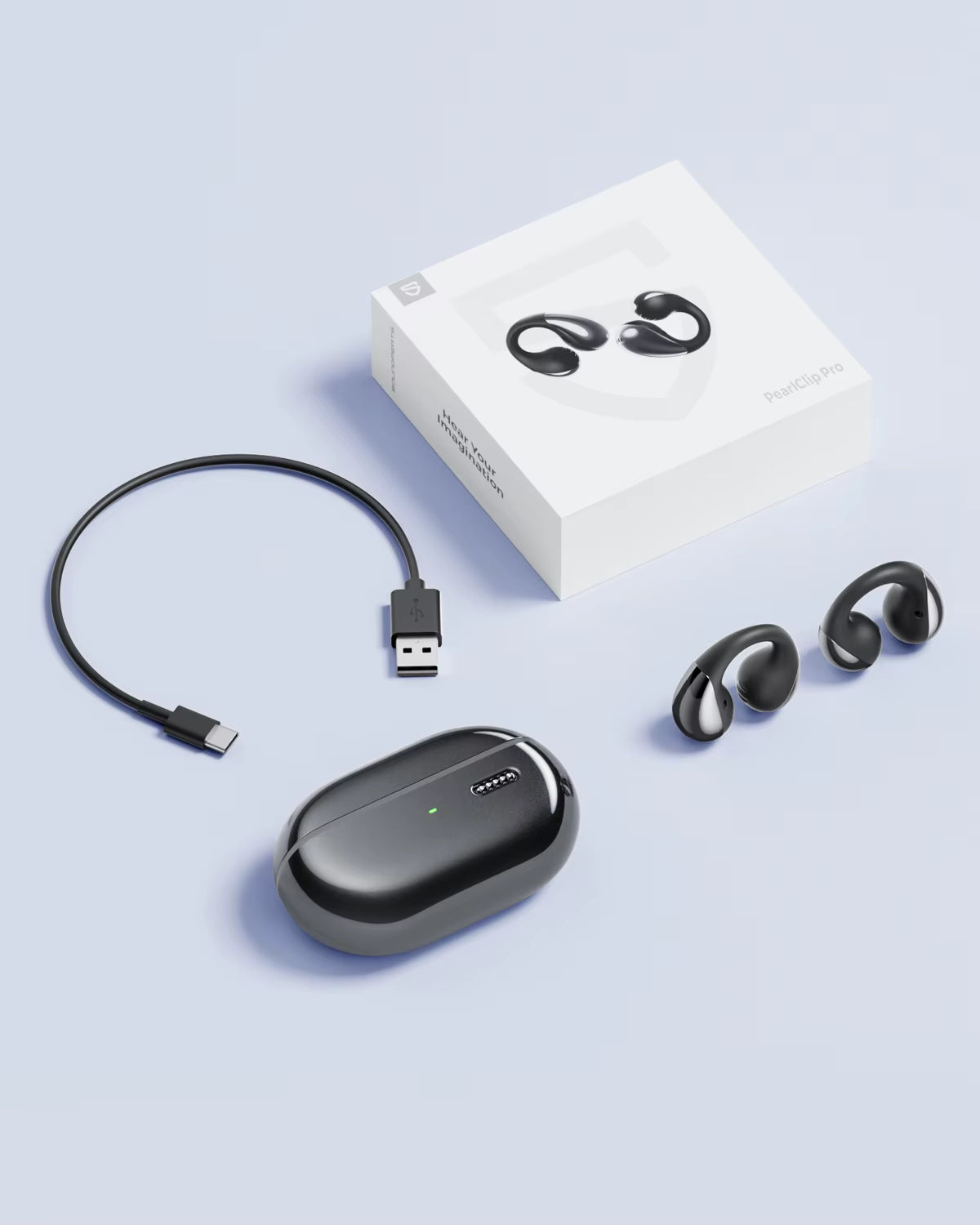 Pearlclip Pro Bluetooth 5.4 Opean-Ear Earbuds Wireless Earphones Multipoint Connection Clip on Headphones with Mic