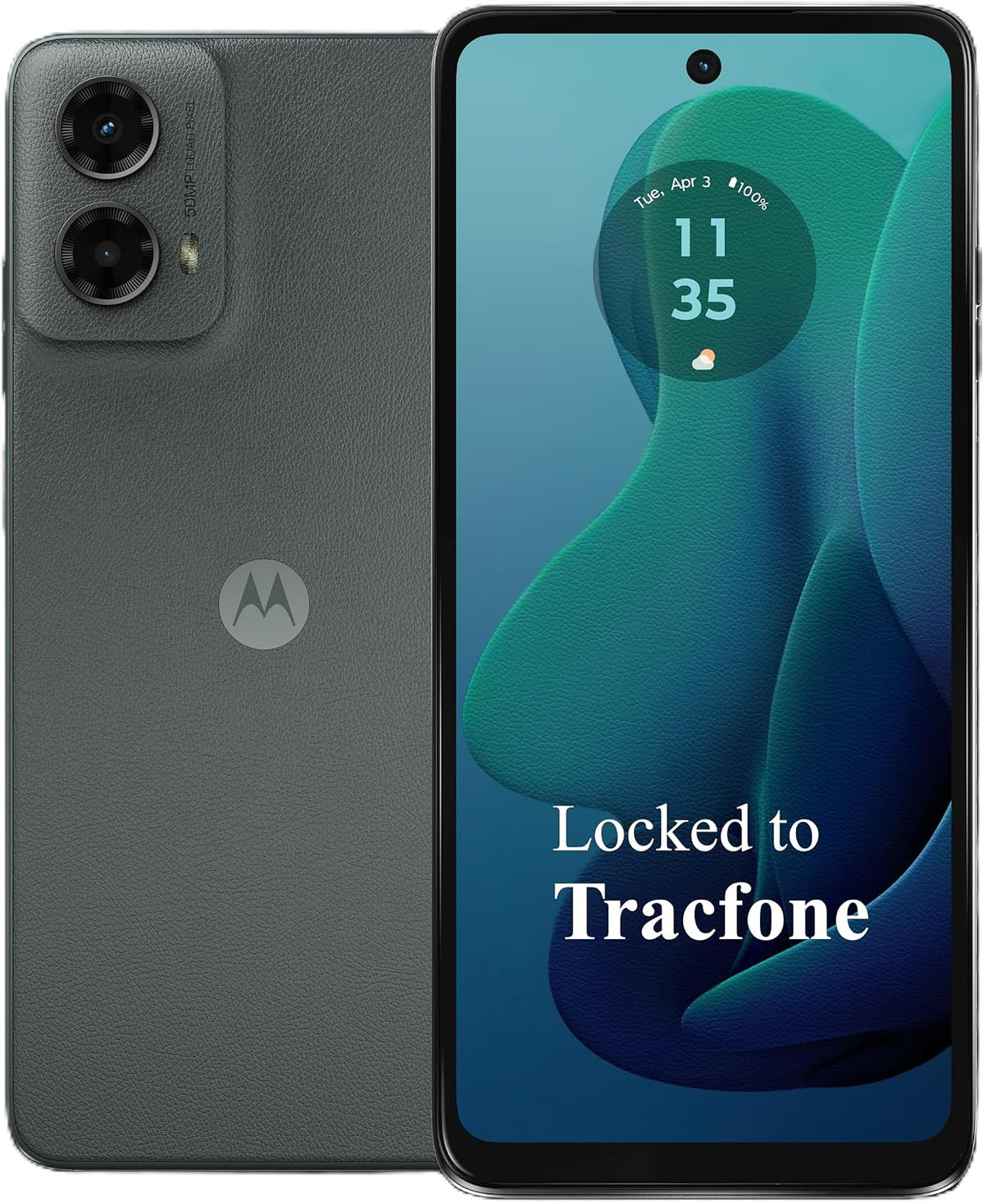 , Motorola Moto G 5G 2024, 128GB, Prepaid Smartphone, Gray, 50MP Camera, Locked