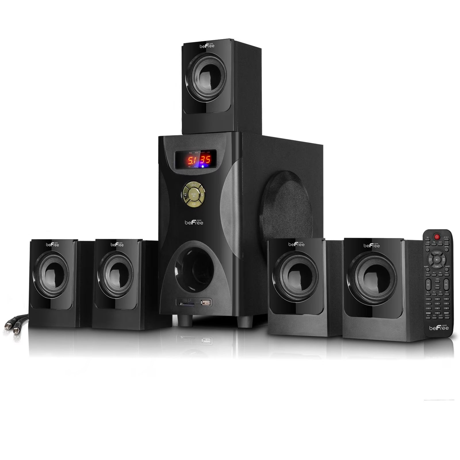 5.1 Channel Surround Sound Bluetooth Speaker System in Black - Reconditioned