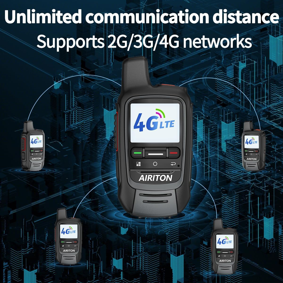 Walkie Talkies Fast Radio Unlimited Range Nationwide 4G Long Distance 5000 Miles Handheld POC Two Way Radio with Headset Push to Talk over Cellular Radio Long Range Walkie Talkies (2 with SIM Card)