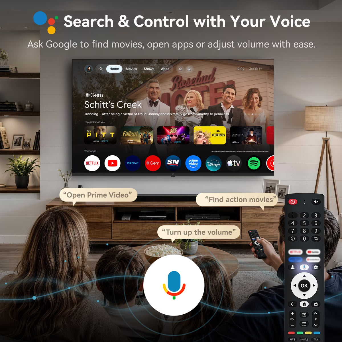 40-Inch Smart TV, 1080P Fhd LED Google TV with Google Play/Cast, Google Assistant Voice Control, Dolby Audio, HDR10, Flat Screen