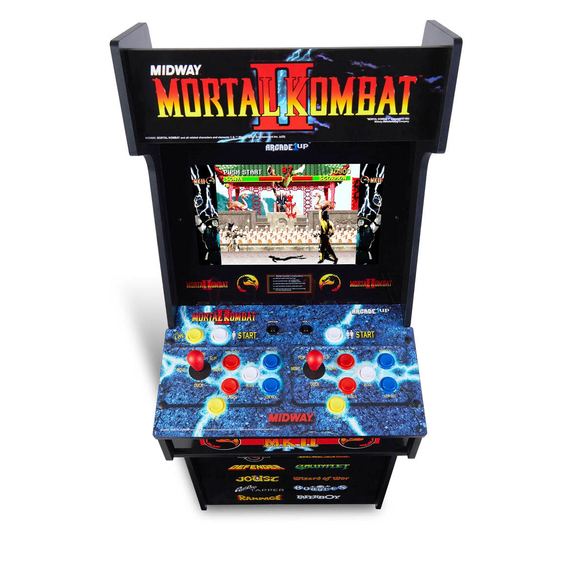 Mortal Kombat II Classic SE Arcade Machine – 4 - Foot Cabinet, 13 Classic Video Games, 15.6” IPS Display, Easy Assembly, Perfect for Home Gaming