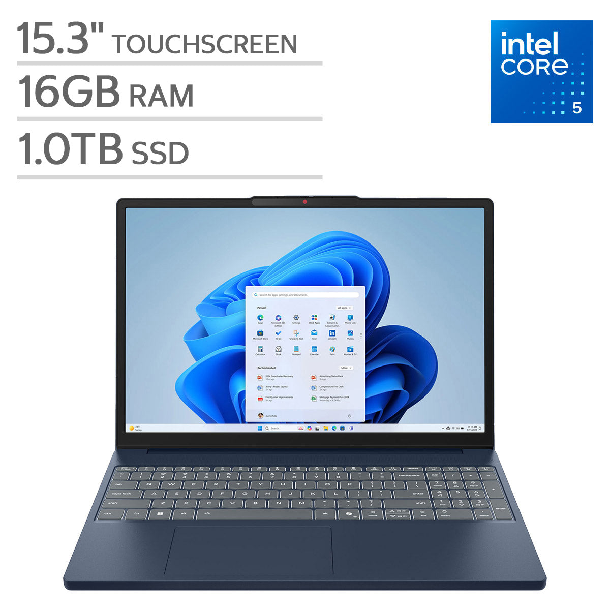 Lenovo Ideapad Slim 3I 15.3" Touchscreen Laptop - Intel Core 5 210H - WUXGA (1920 X 1200) - Windows 11