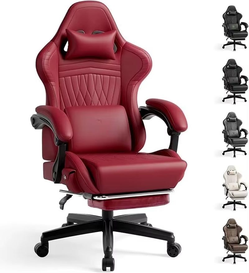 Gaming Chair with Speakers, Video Game Chairs with Footrest, PC Gamer Chairs for Adults - Padded High Back Ergonomic Re