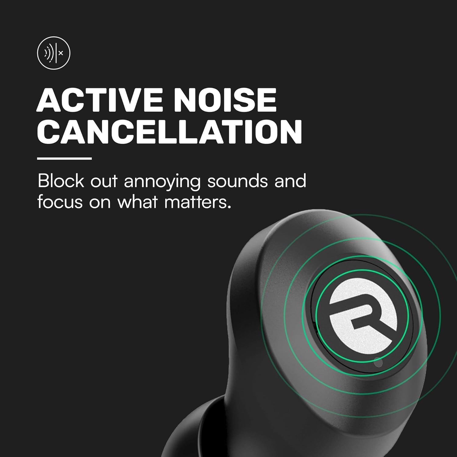 Everyday Earbuds Classic Bluetooth Wireless with Microphone - Stereo Sound, Active Noise Canceling, In-Ear Bluetooth Headset True Wireless Earbuds 32 Hours Playtime (Black)