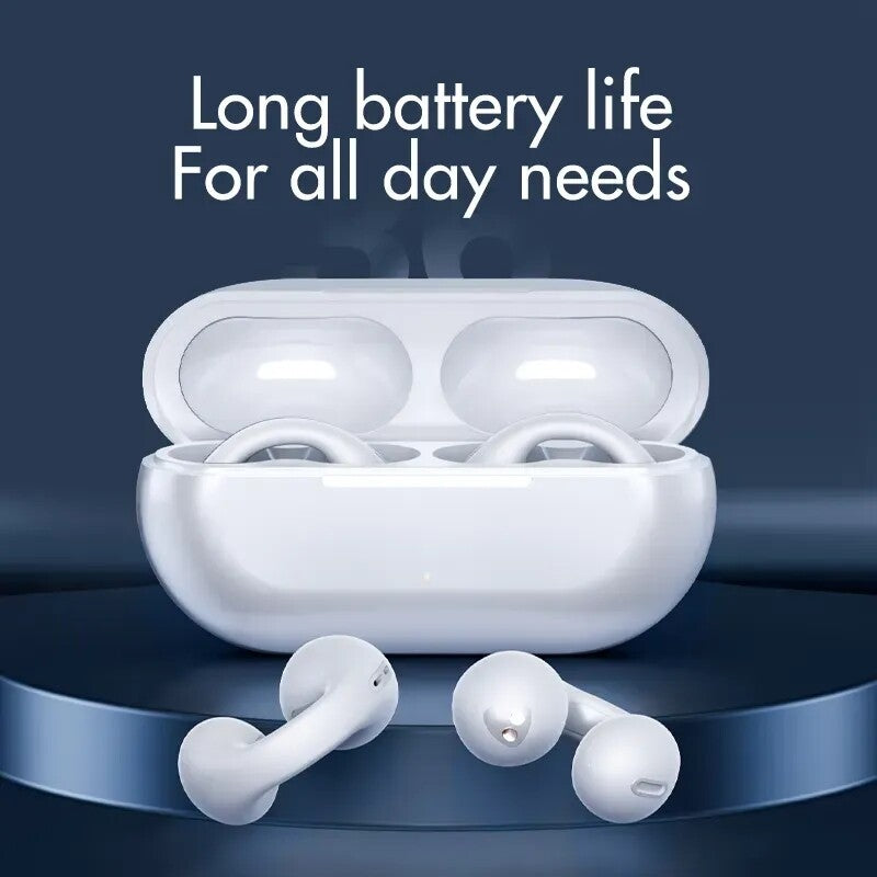 Bluetooth 5.3 Wireless Earbuds Ear Clip Bone Conduction Headphones Sport Headset