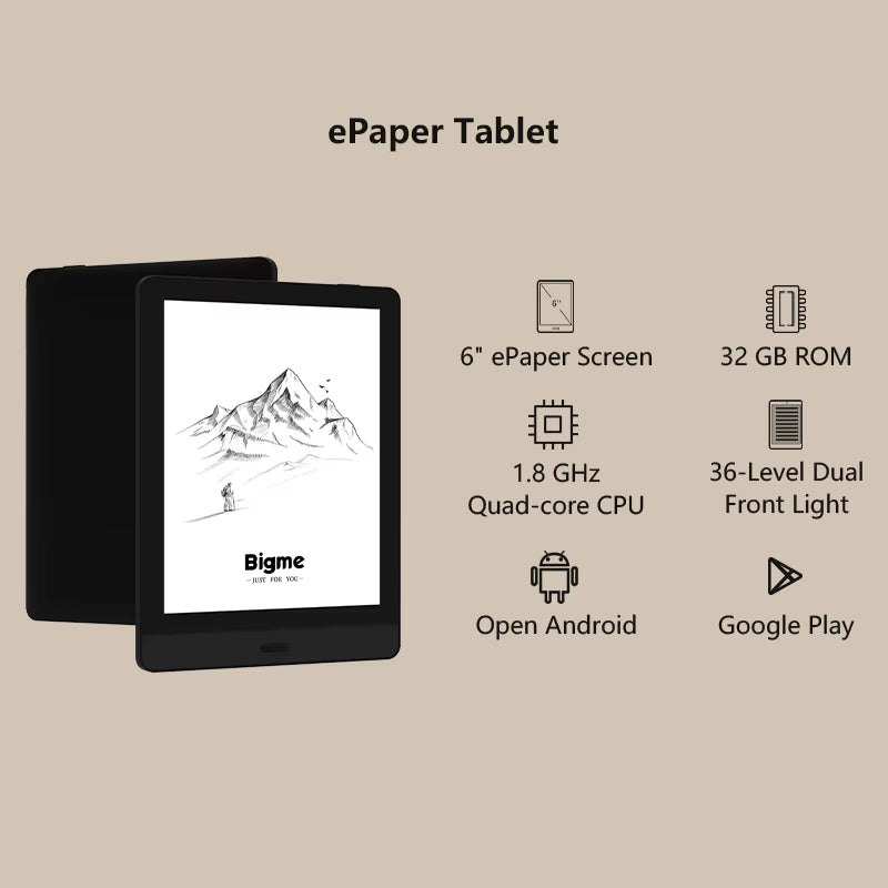 READ 6-Inch E-Paper Portable Ebook Reader: Android Open System, Supports Google Play & Kindle APP Electronic Book Tablet