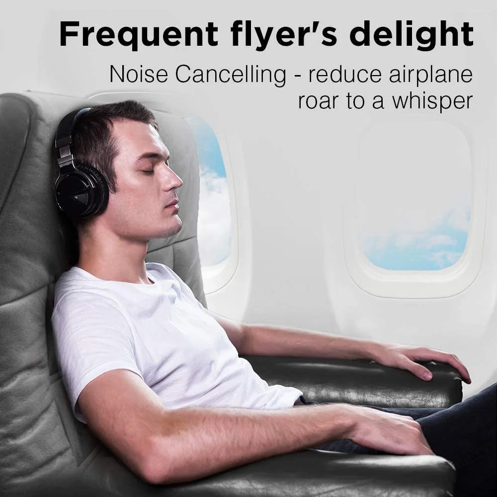 E7 Active Noise Cancelling Headphones Bluetooth Headphones with Mic Deep Bass Wireless Headphones over Ear(Black)
