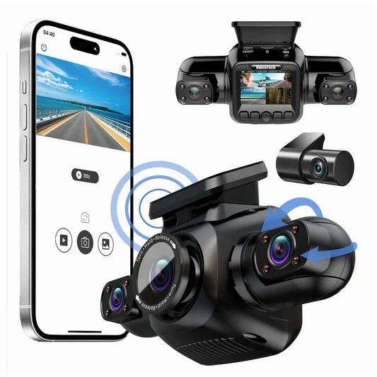 360° View Dash Cam 4 Channel Front and Rear Dash Car Camera with CPL GPS Wifi Night Vision Dashcam Auto 128G