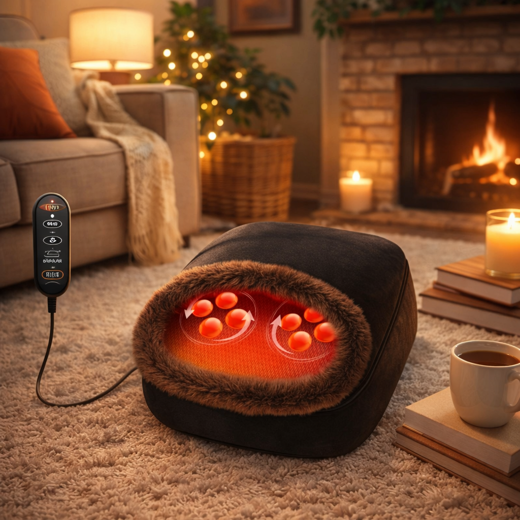 2-In-1 Shiatsu Foot and Back Massager with Heat - Kneading Foot Warmer, Electric Feet Massage, Massagers for Back,Leg, Fathers Day Gift for Dad Men Women